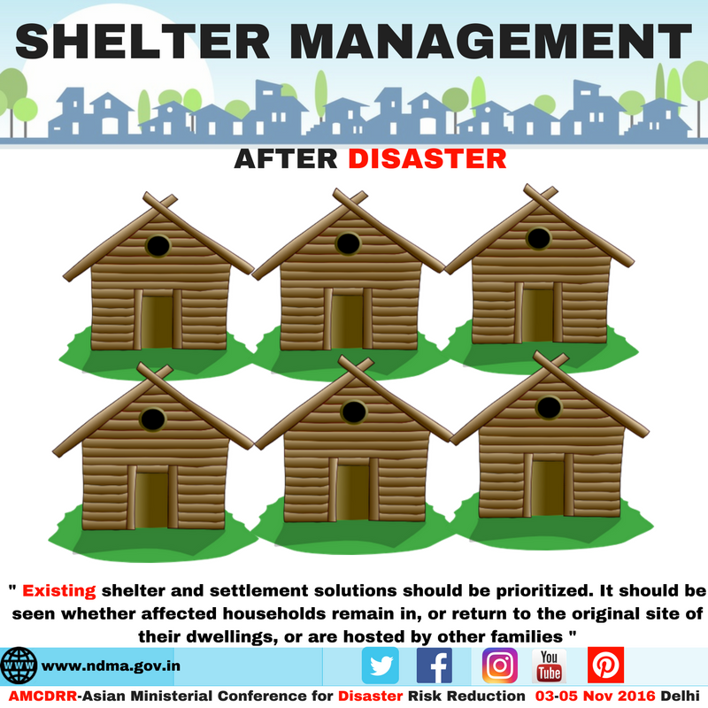 Existing shelter and settlement solutions should be prioritised. It should be seen whether affected households remain in, or return to the original site of their dwellings or are hosted by other families